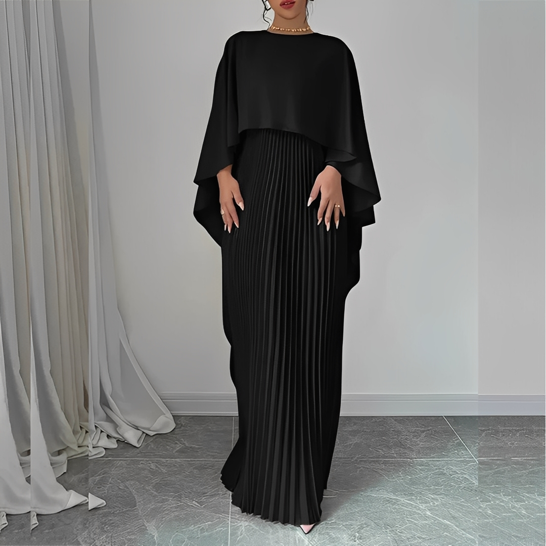 Marilou - Rochie specială cu capă plisată pentru femei