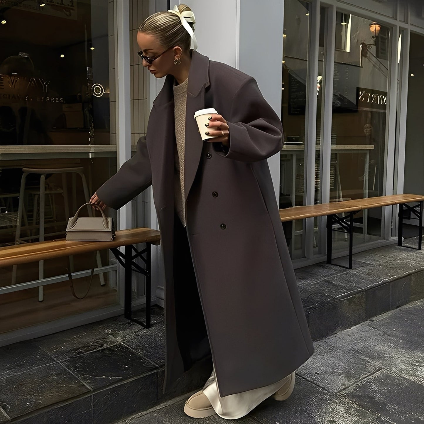 Veronica - Palton lung elegant și confortabil pentru femei