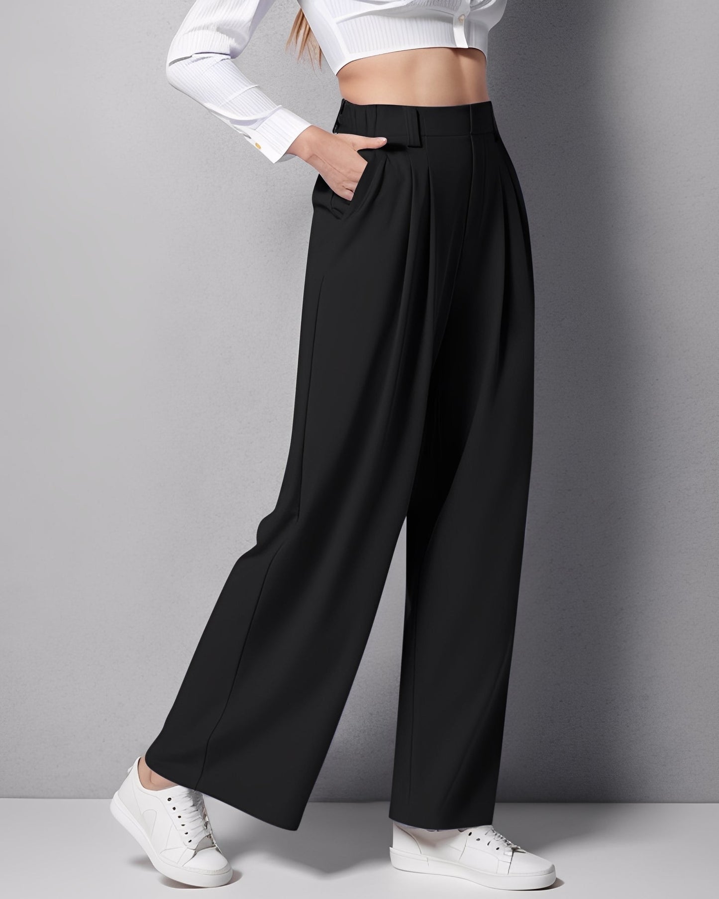 Montana - Pantaloni pentru femei din material elastic, cu croială dreaptă