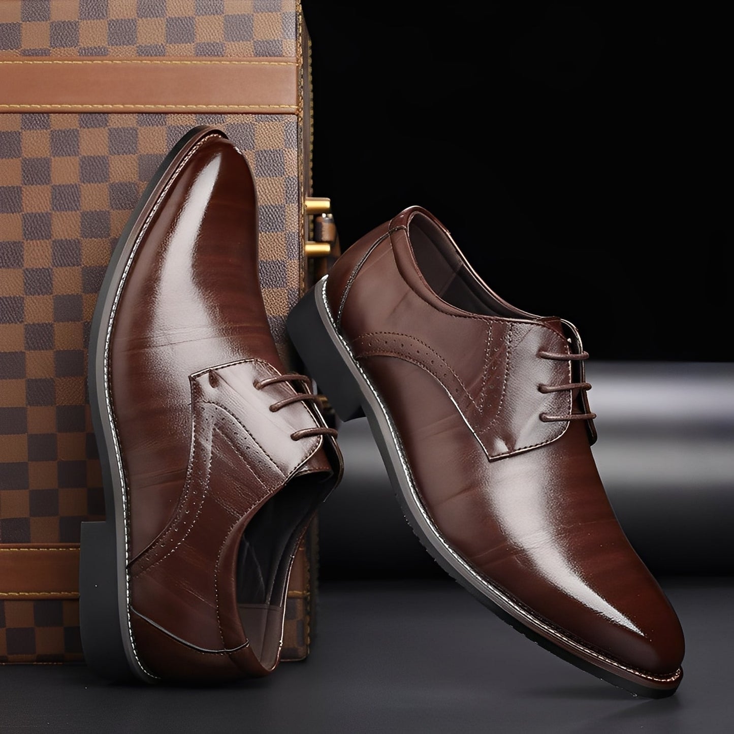 Beckham - Pantofi eleganți cu șiret în stil brogue pentru bărbați