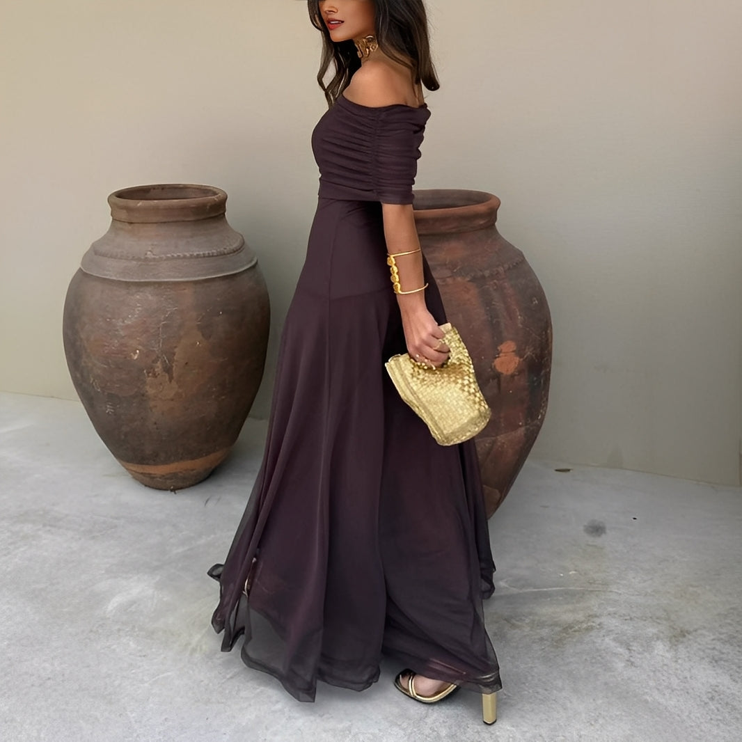 Eunice - Rochie Maxi Elegantă din Mesh pentru Femei