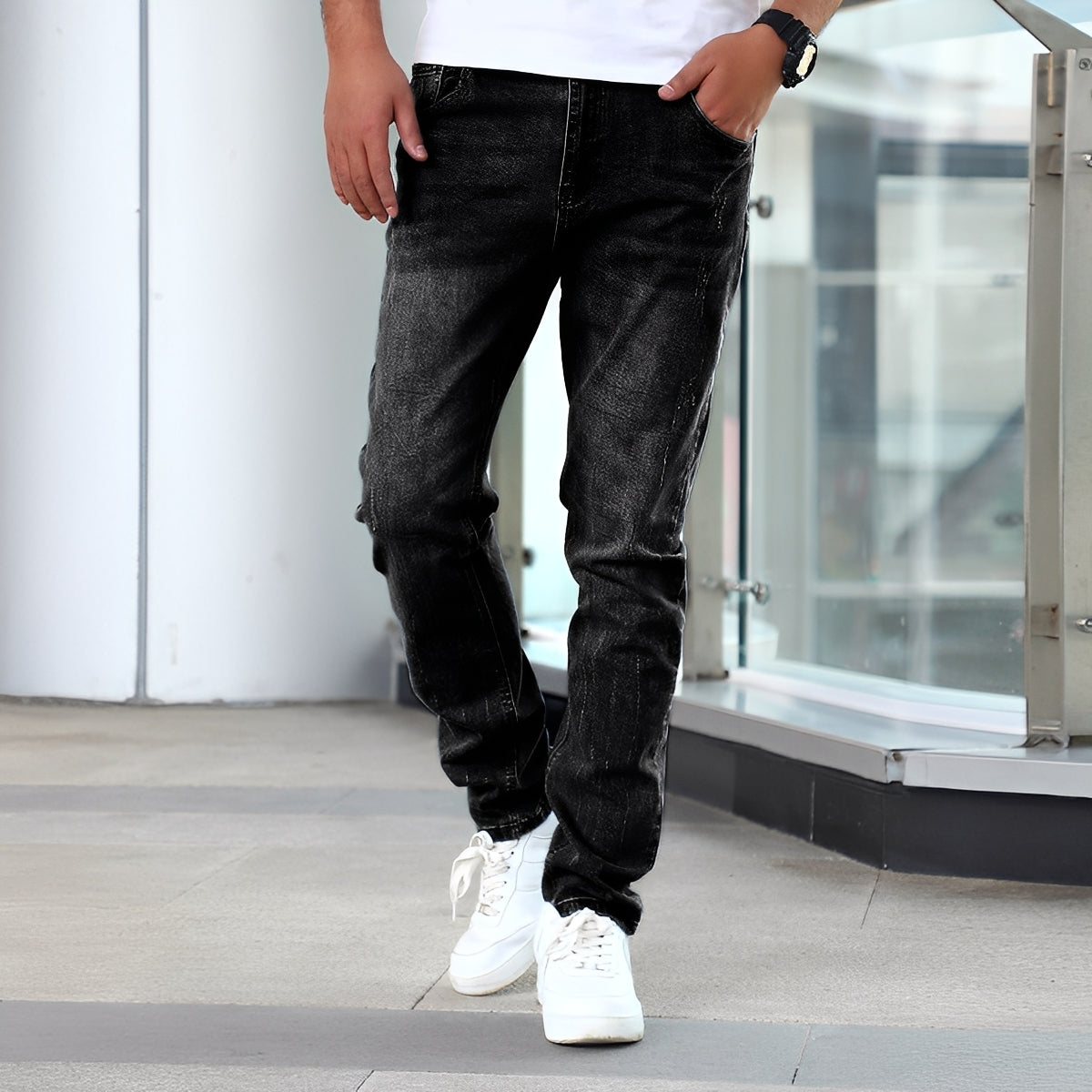 Winfred - Jeans Skinny Elastic pentru Bărbați