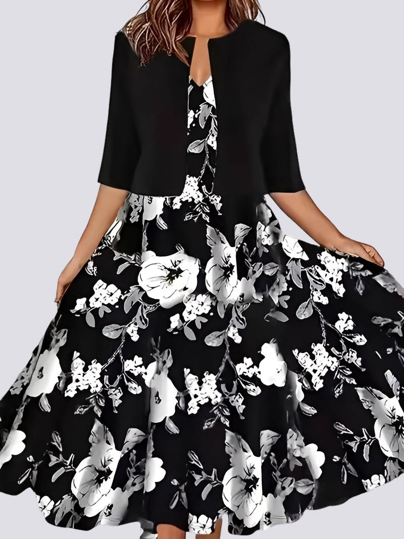 Jessica - Set elegant format din două piese cu rochie lungă pentru doamne