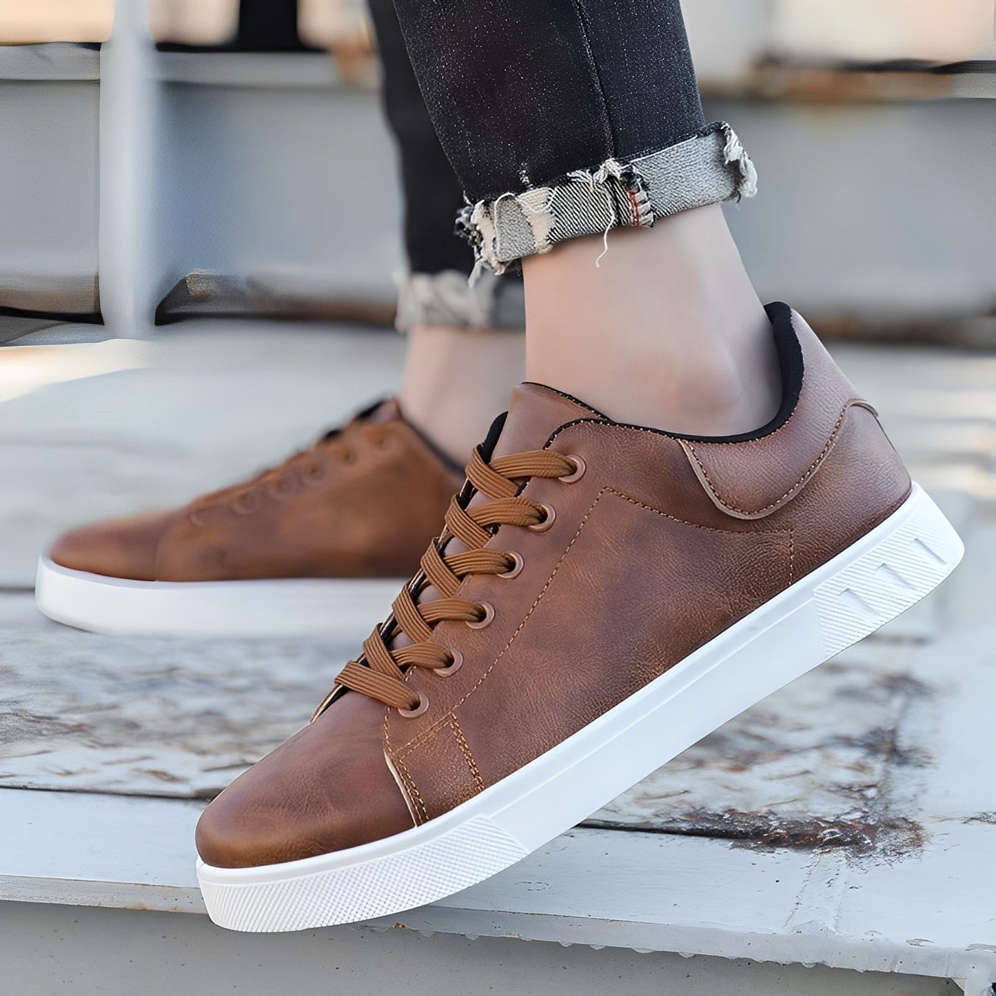 Jerome - Pantofi de piele plati moderni pentru bărbați