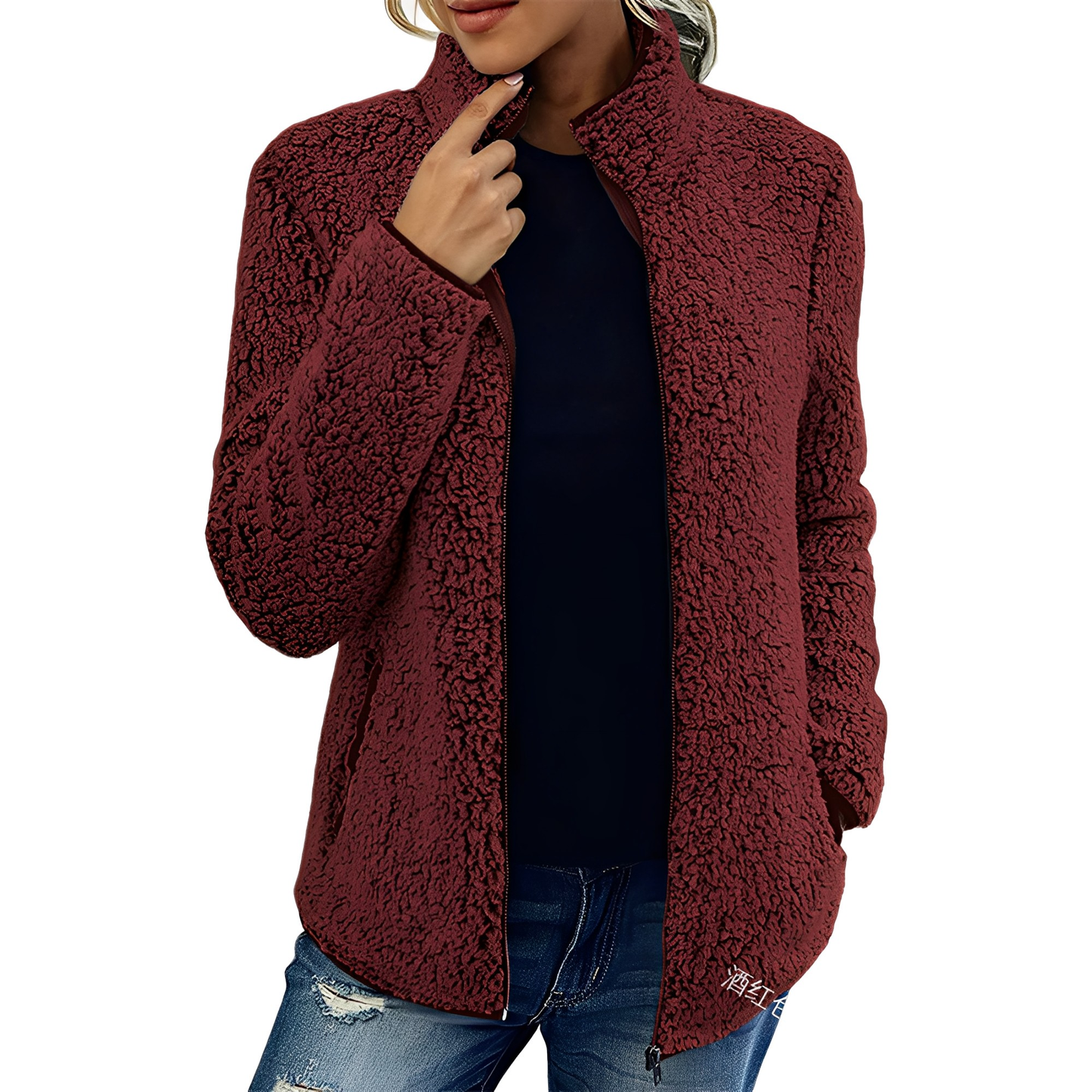 Alethea - Pelerină elegantă de fleece și catifea pentru femei
