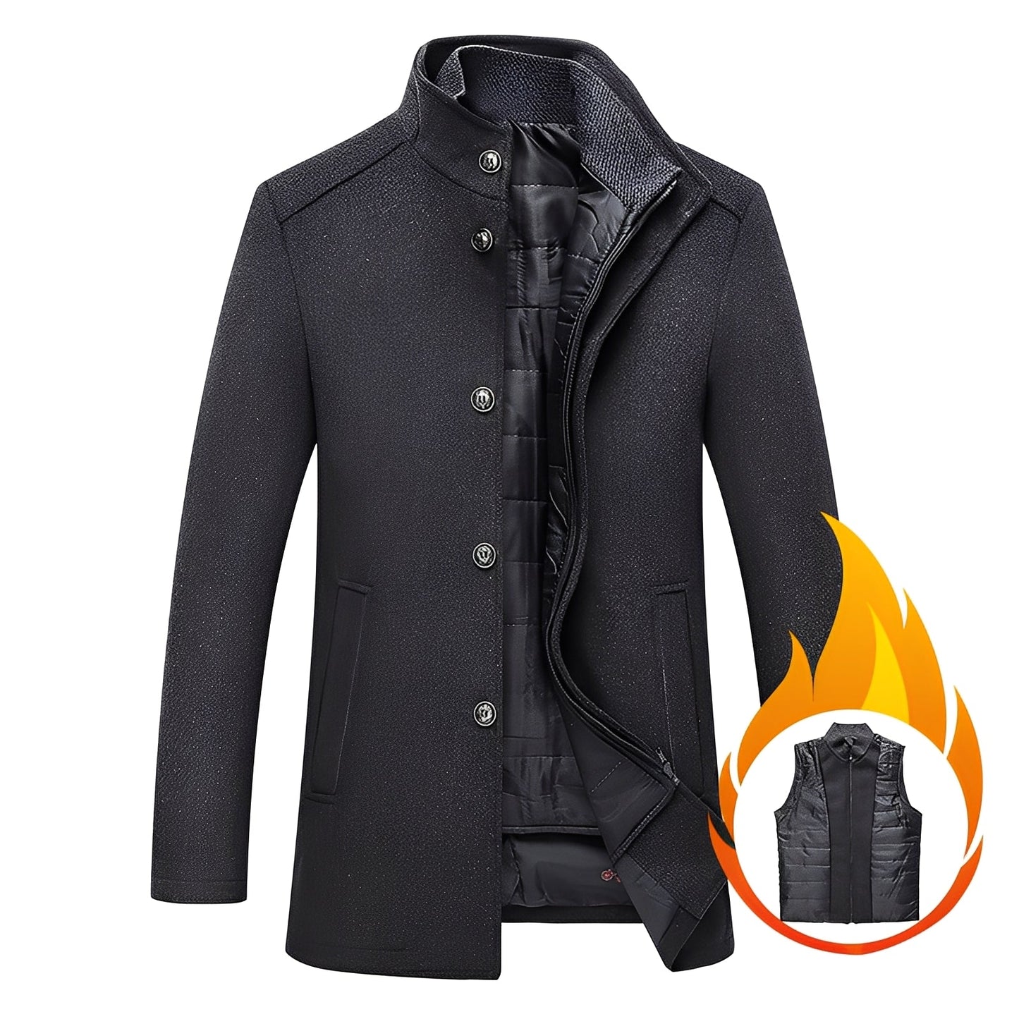 Axton - Jachetă modernă din lână cu vestă pentru bărbați