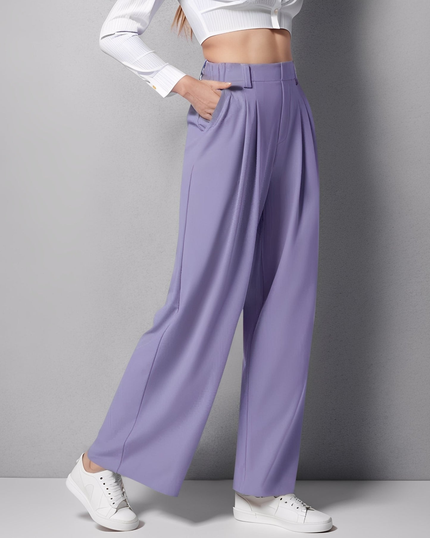 Montana - Pantaloni pentru femei din material elastic, cu croială dreaptă