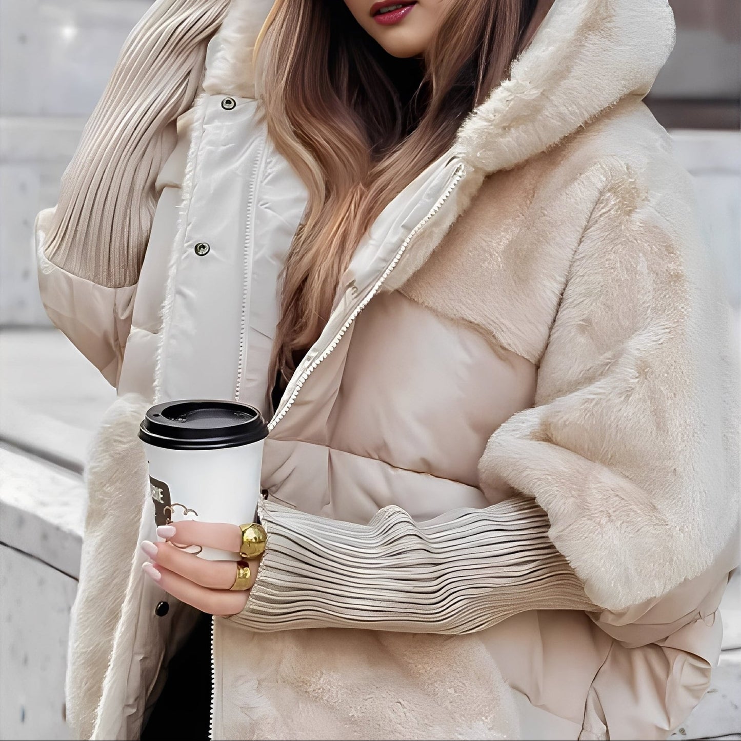 Alayna - Elegantní, moderní bunda s umělou kožešinou pro ženy