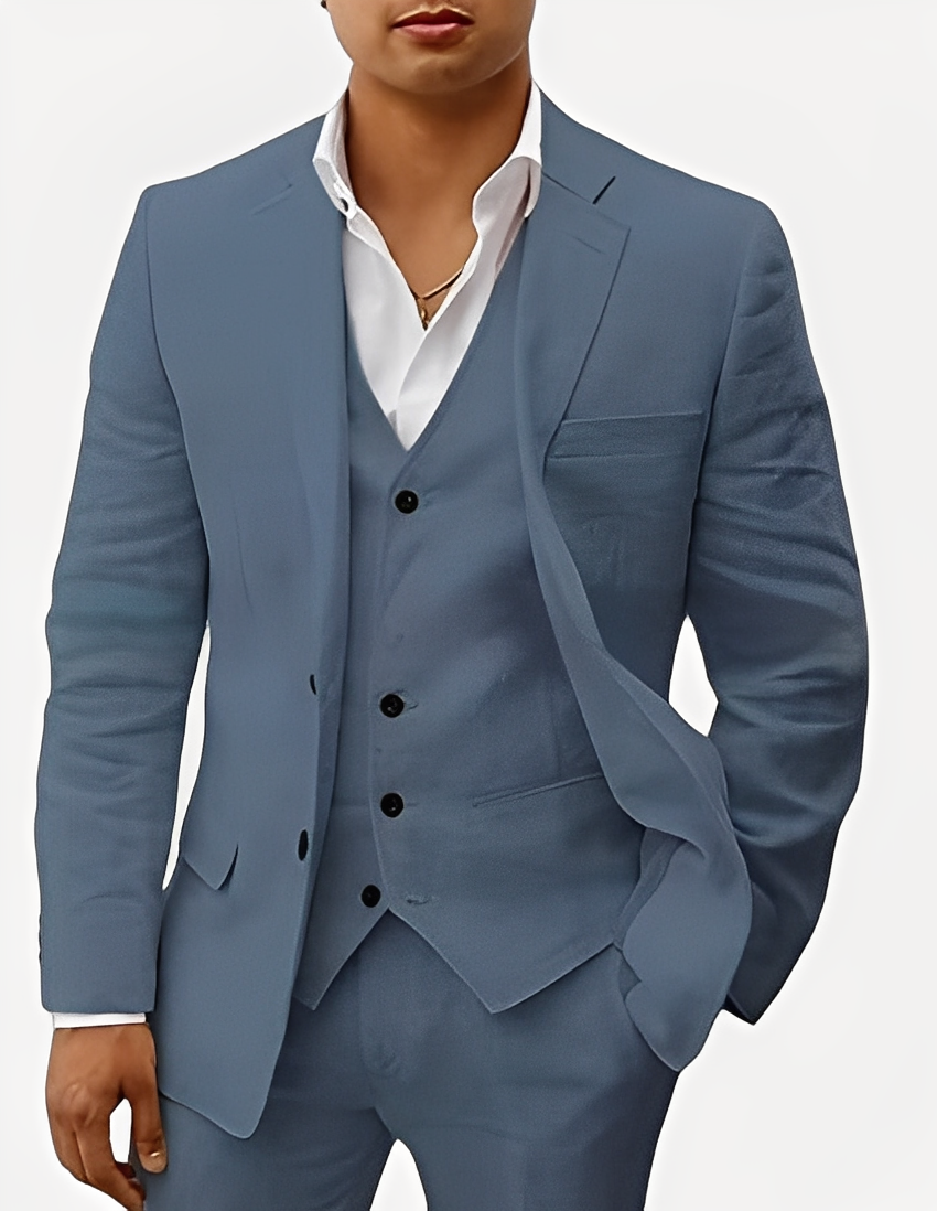 Beckham - Costum elegant din in compus din trei piese pentru bărbați