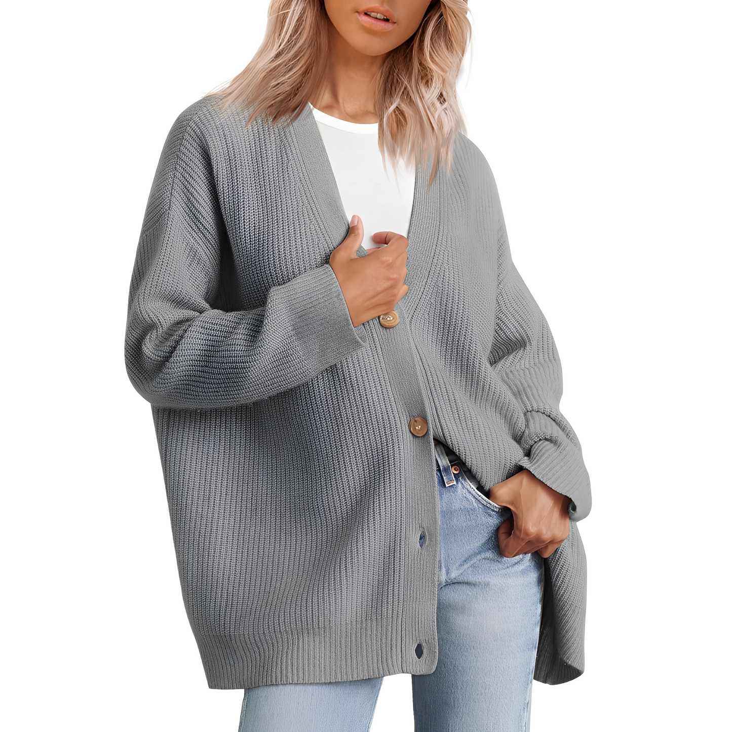 Christal - Cardigan oversize lejer pentru dame