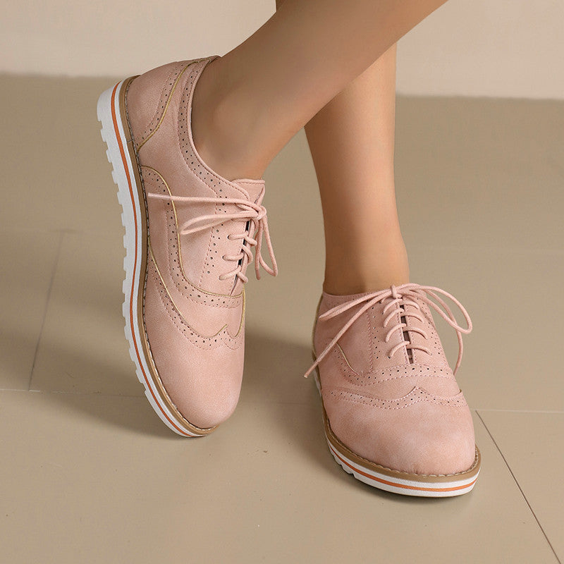 Gemma - Pantofi Derby casual din piele întoarsă pentru femei
