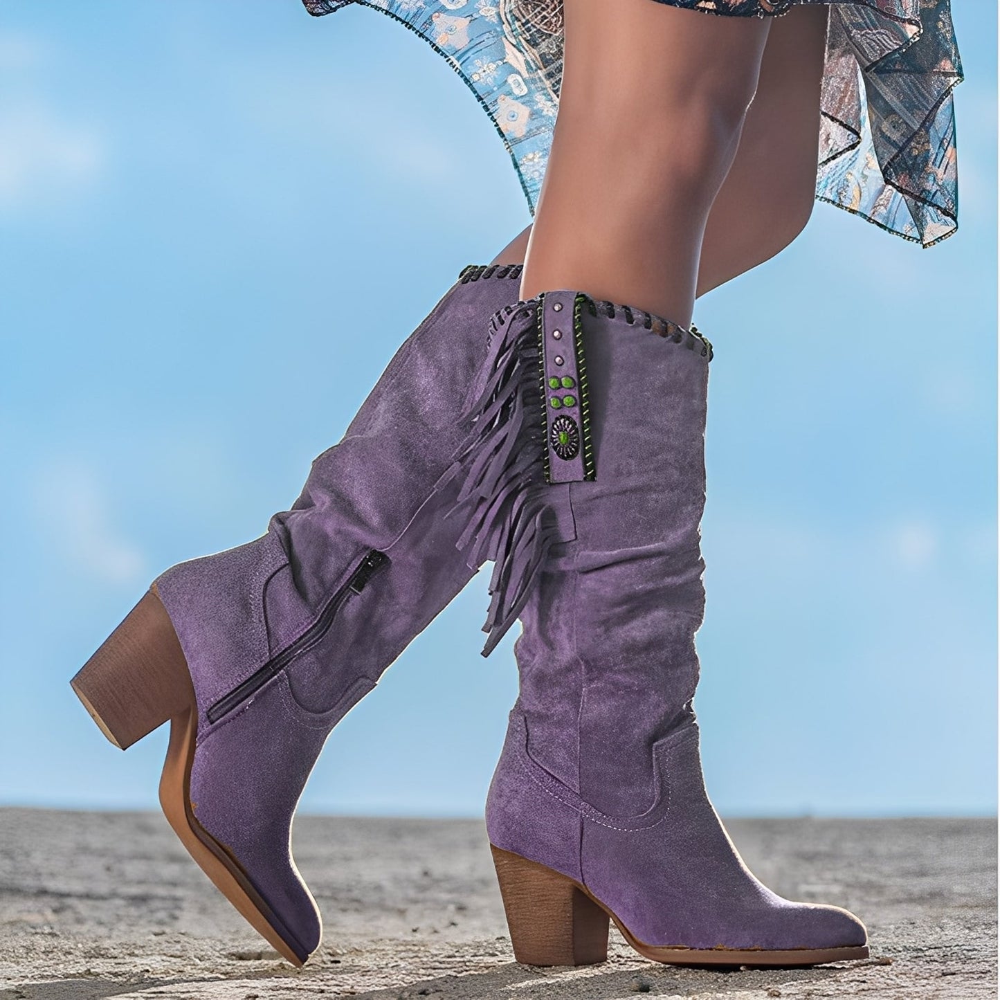 Ronnette - Cizme Din Piele Stil Cowboy Pentru Femei