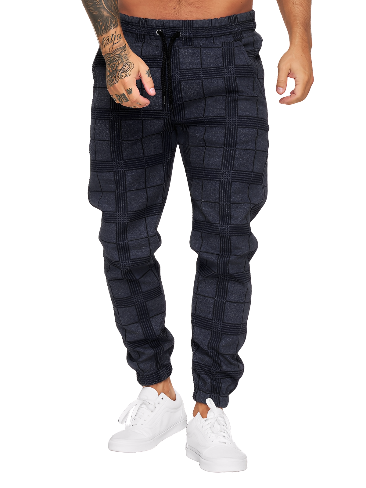 Colbert - Pantaloni largi și comozi cu model în carouri pentru bărbați