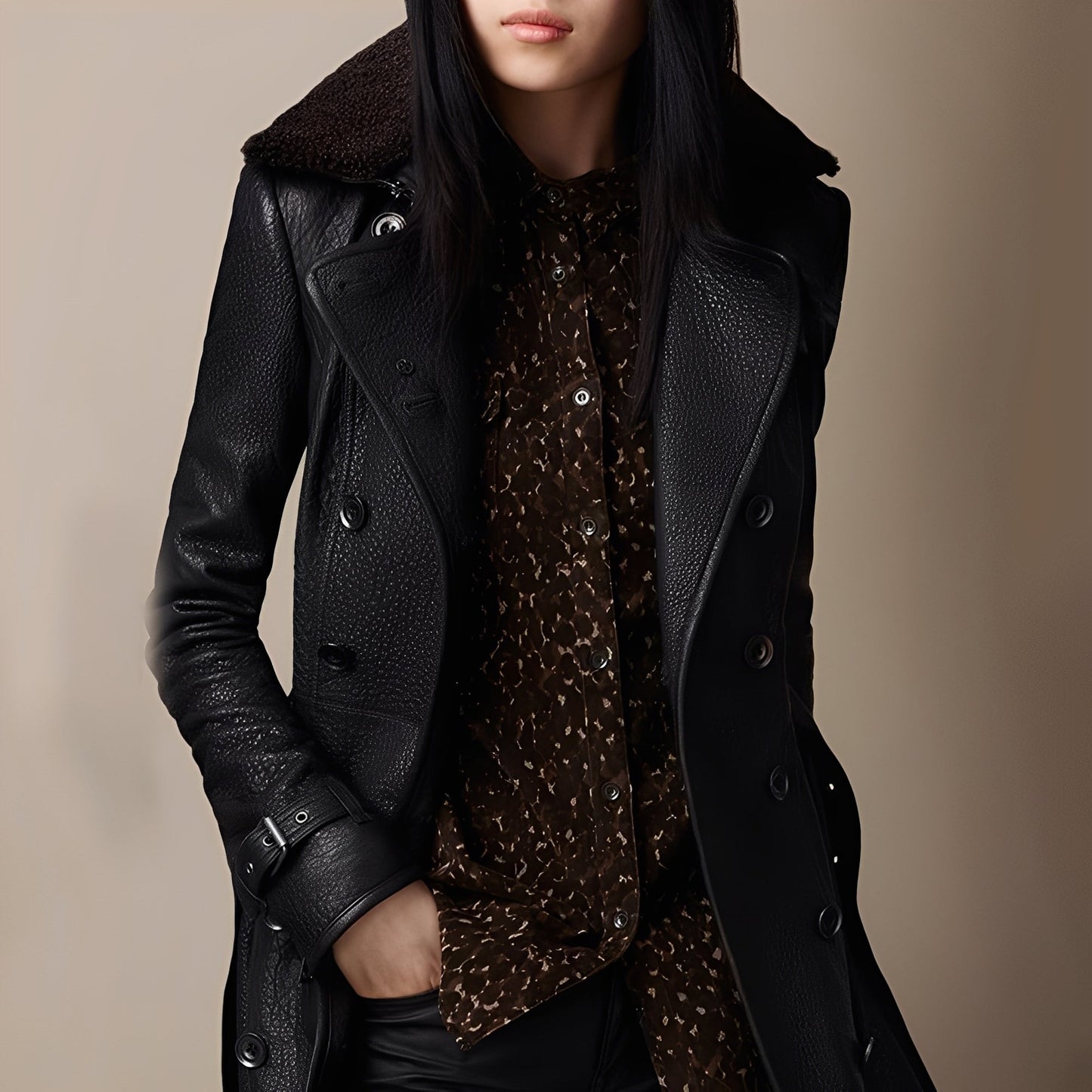 Rachael - Jachetă contemporană din piele sintetică pentru femei