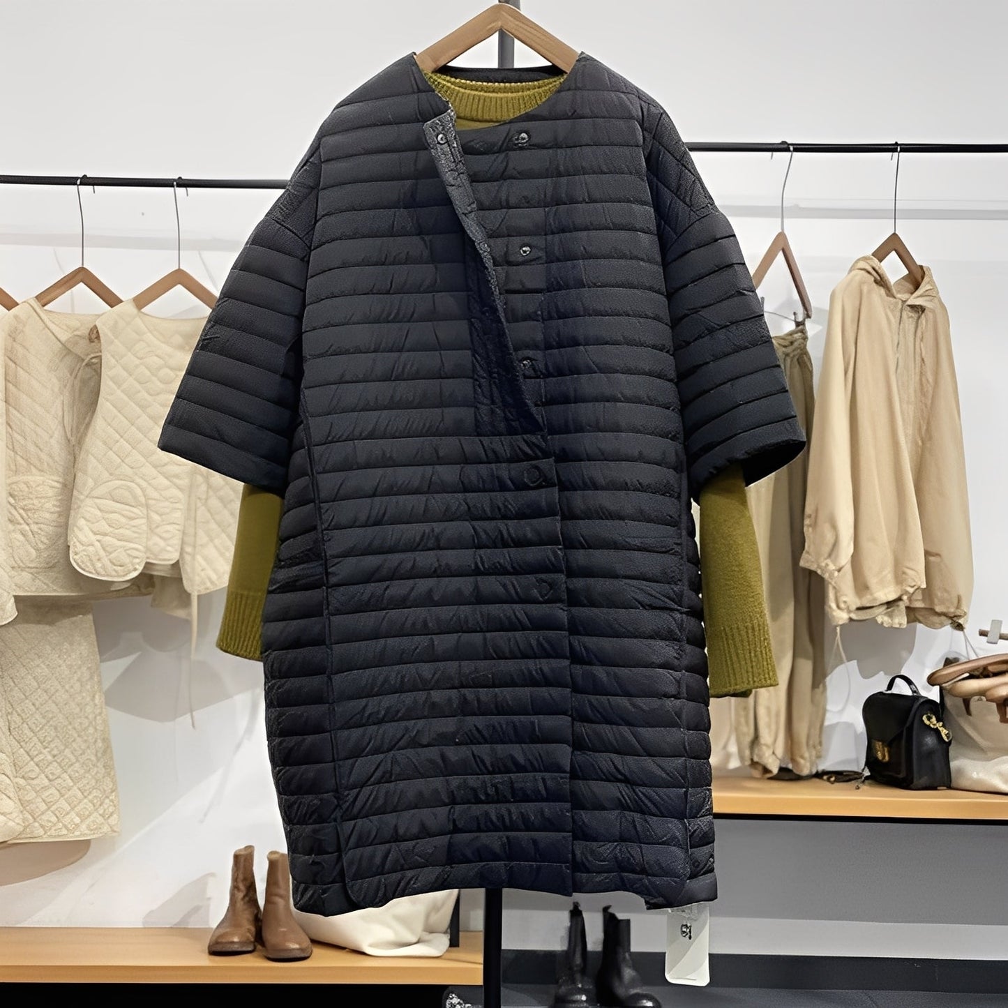 Gladys - Manta casuală mărime mare cu nasturi pentru femei