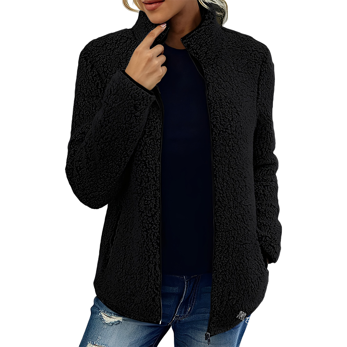 Alethea - Pelerină elegantă de fleece și catifea pentru femei