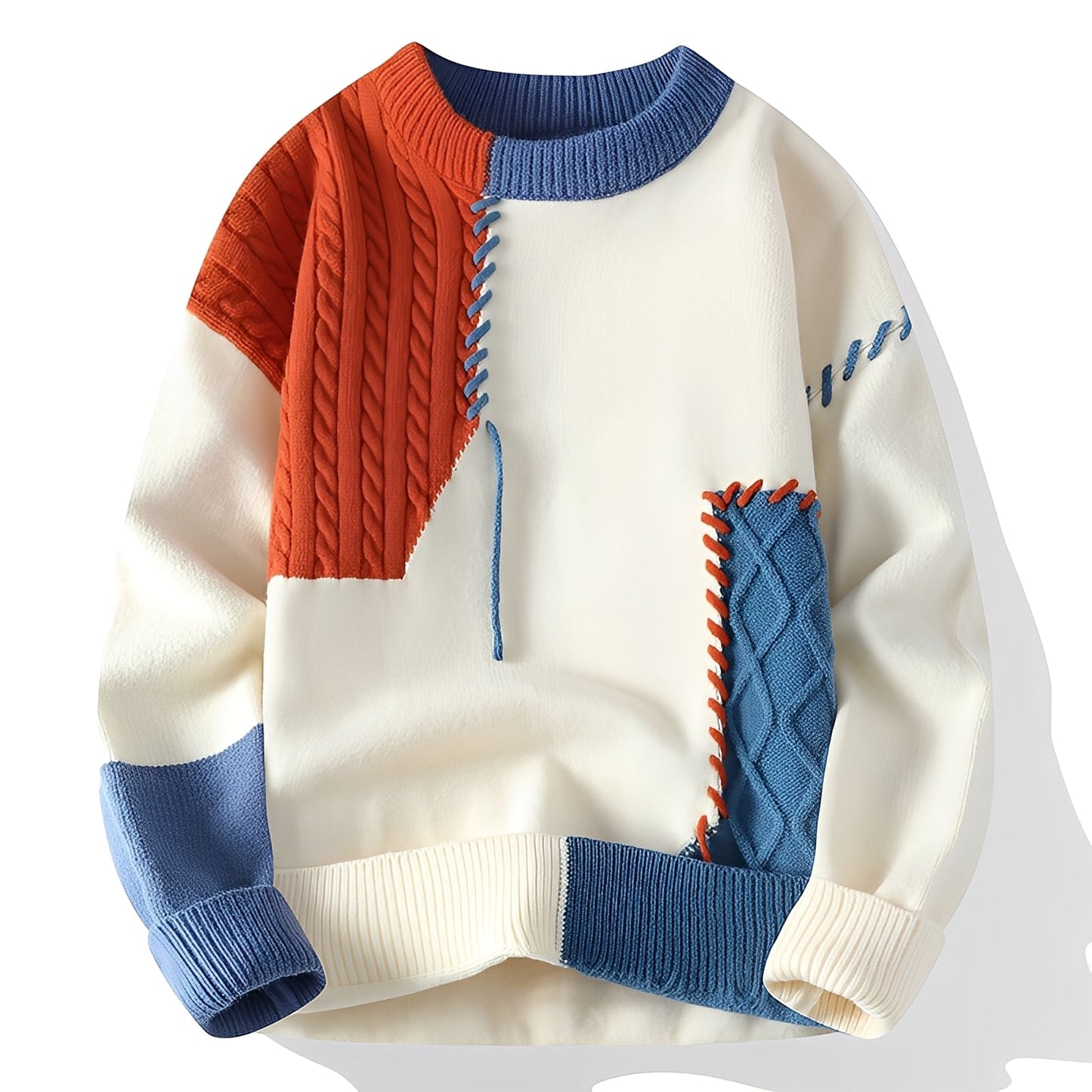 Curtis - Pulover Stilat din Fleece cu Blocuri de Culori pentru Bărbați