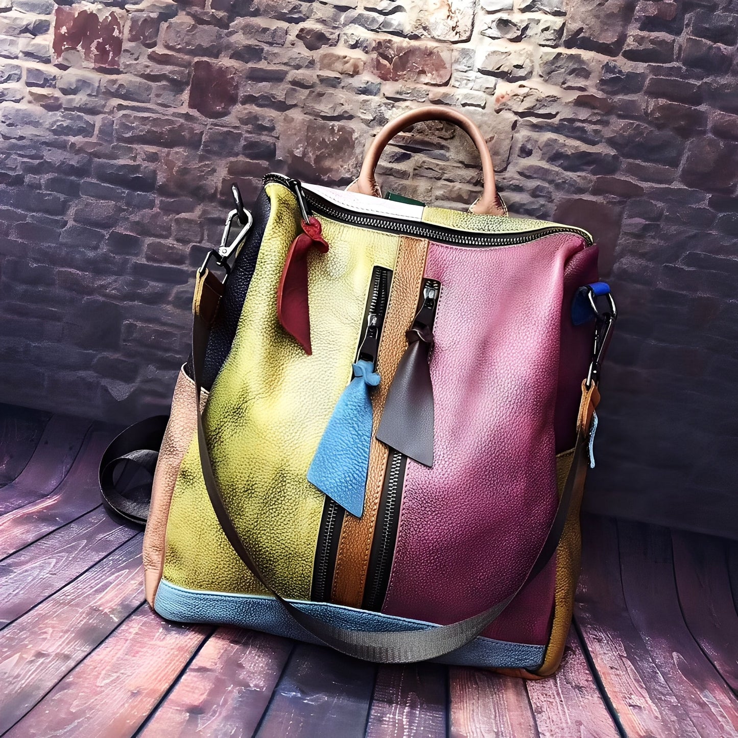Alayna - Clasic rucsac din piele pentru femei