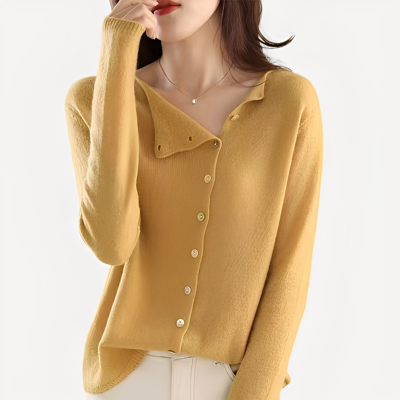 Daria - Cardigan cu un singur rând, călduros și elegant pentru femei