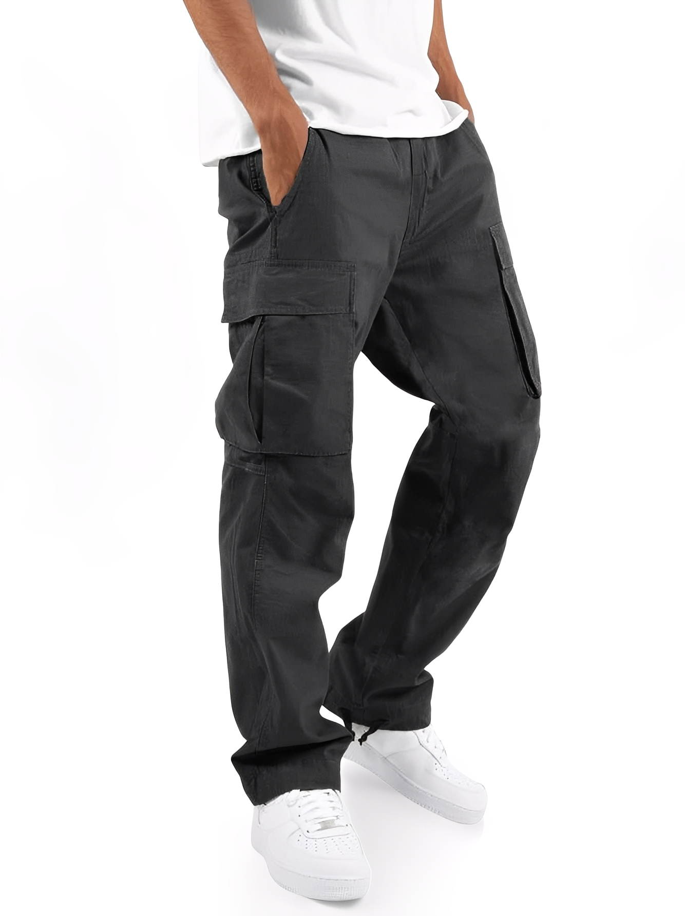 Cooper - Pantaloni cargo relaxați cu șnur pentru bărbați