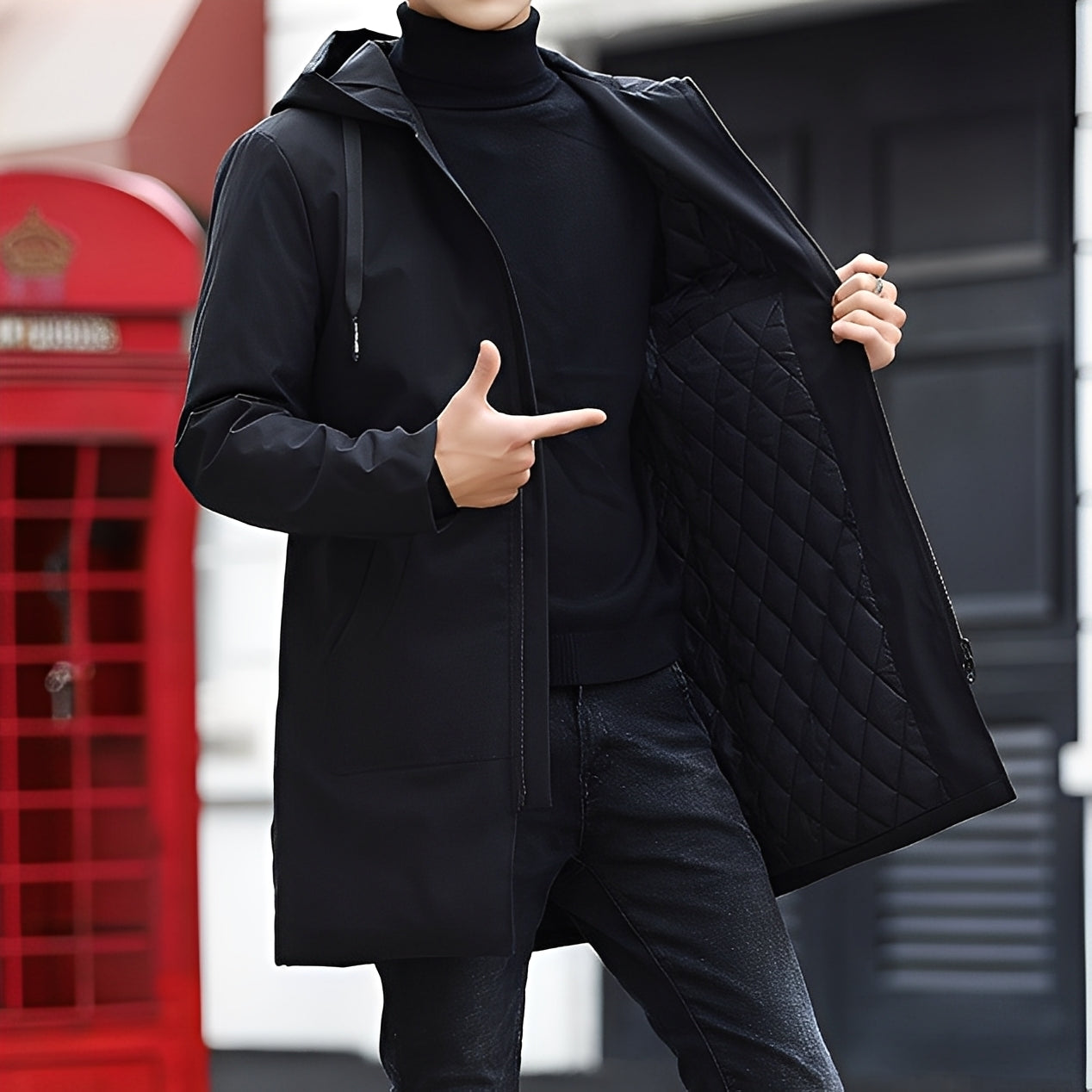 Derren - Jachetă de bărbați casual cu glugă