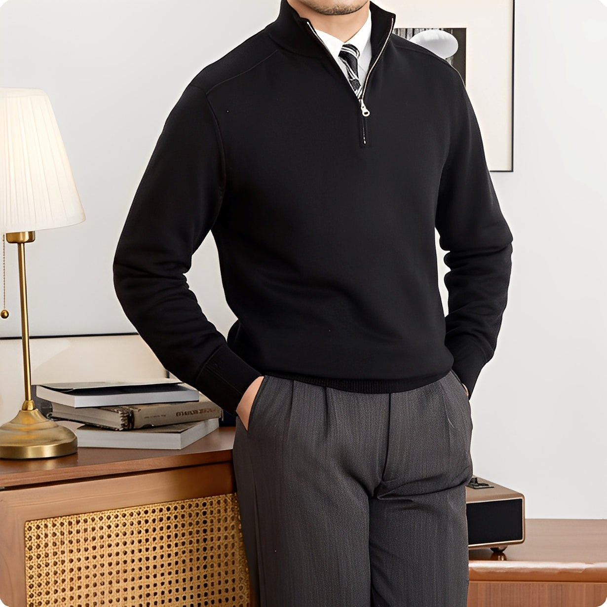 Wystan - Pulover elegant din lână tricotată pentru bărbați