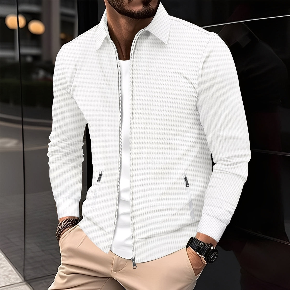 Anthony - Jachetă modernă pentru bărbați cu buzunare cu fermoar