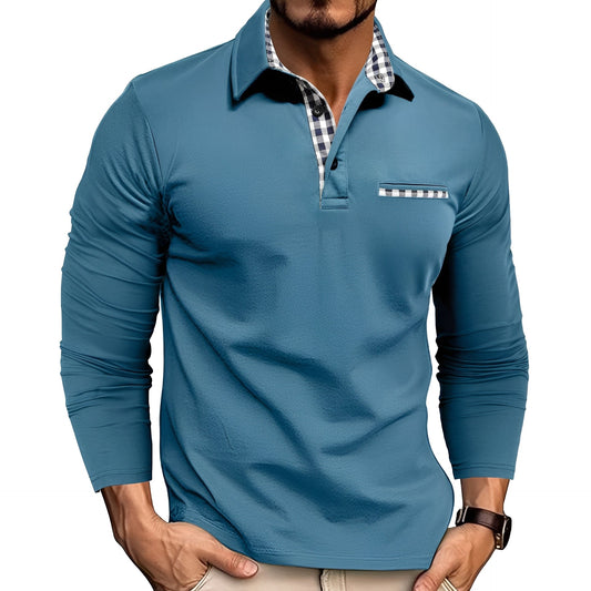 Grover - Cămașă polo elegantă cu mânecă lungă pentru bărbați