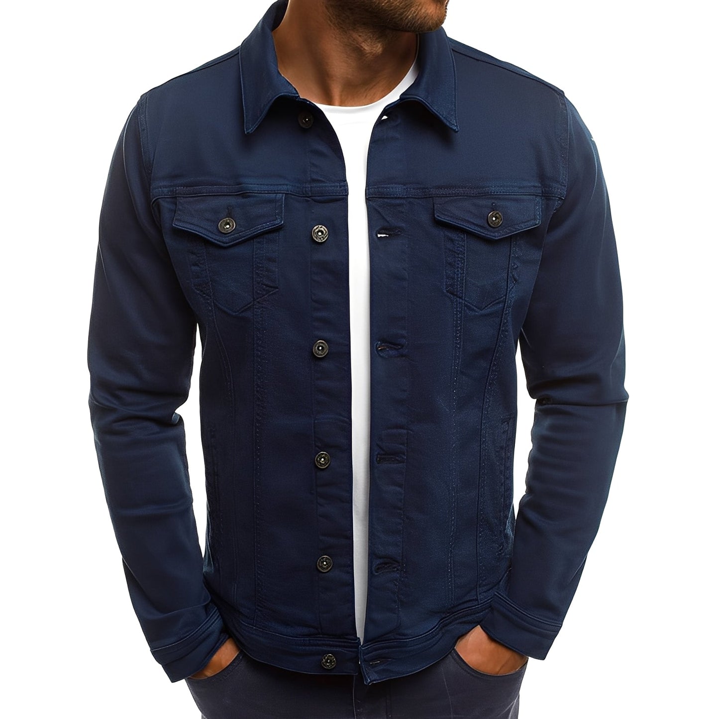 Steven - Jachetă din denim elegantă cu buzunare pentru bărbați