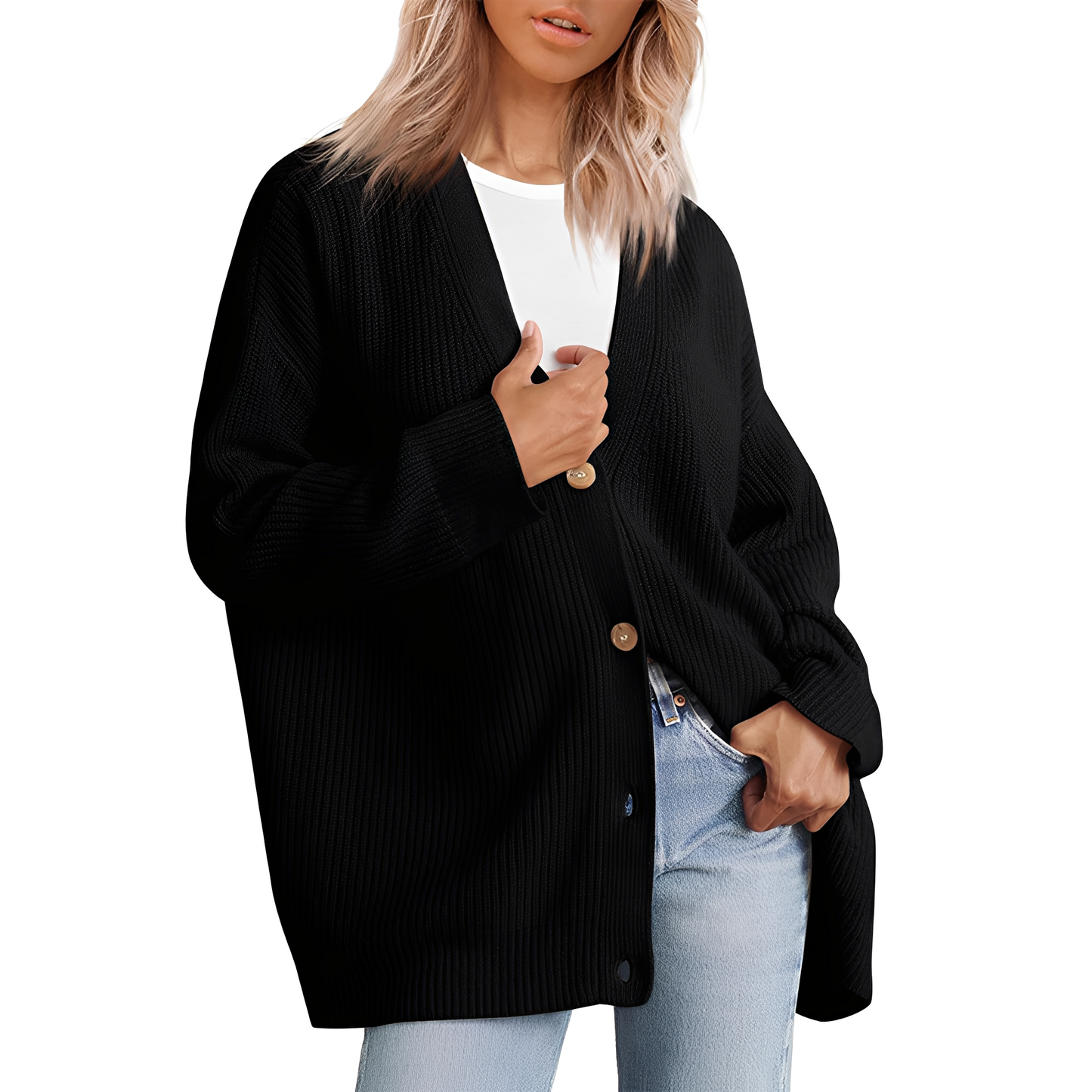 Christal - Cardigan oversize lejer pentru dame