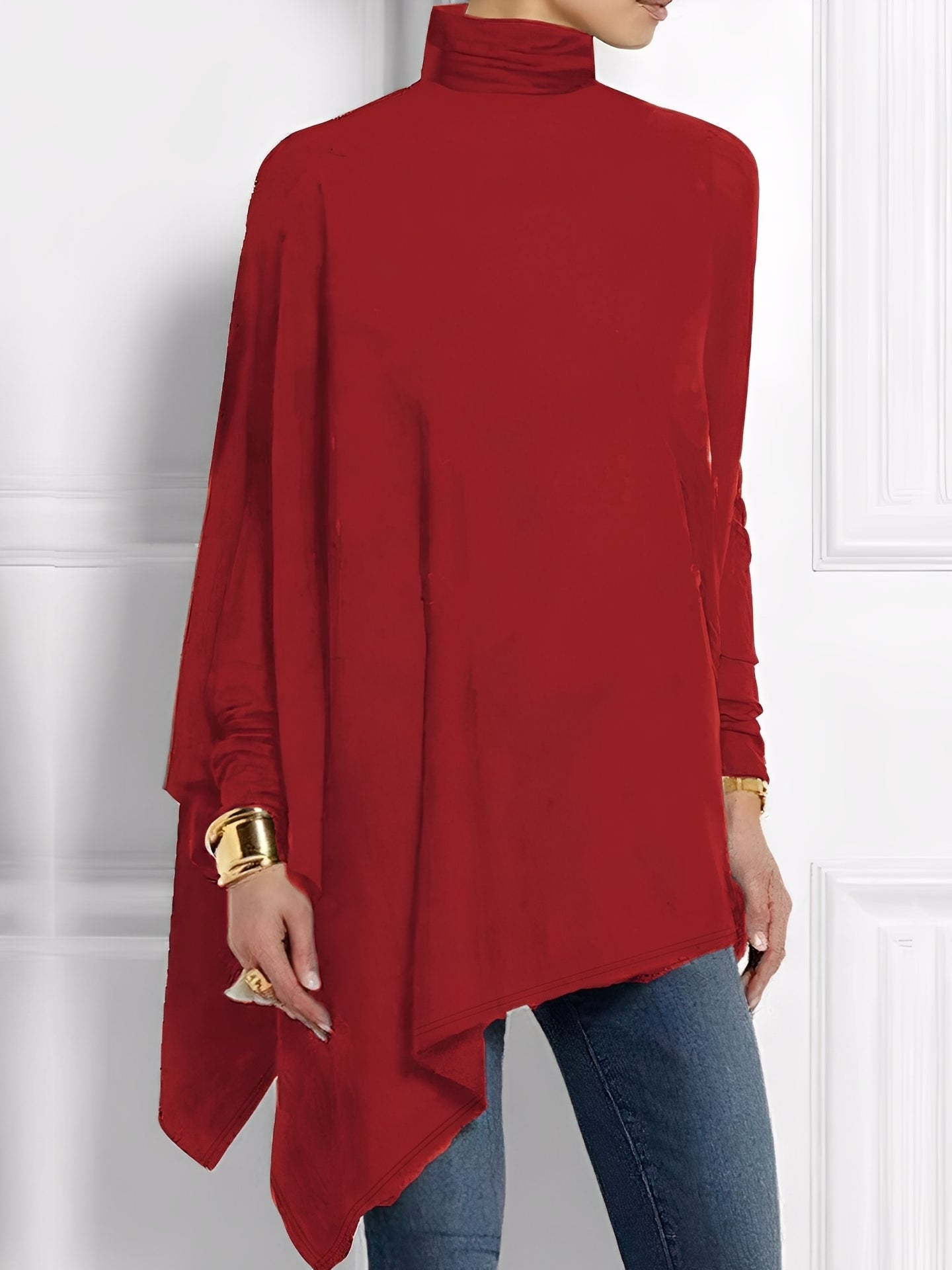 Kalysta - Bluza asimetrică stilată Fleece pentru femei