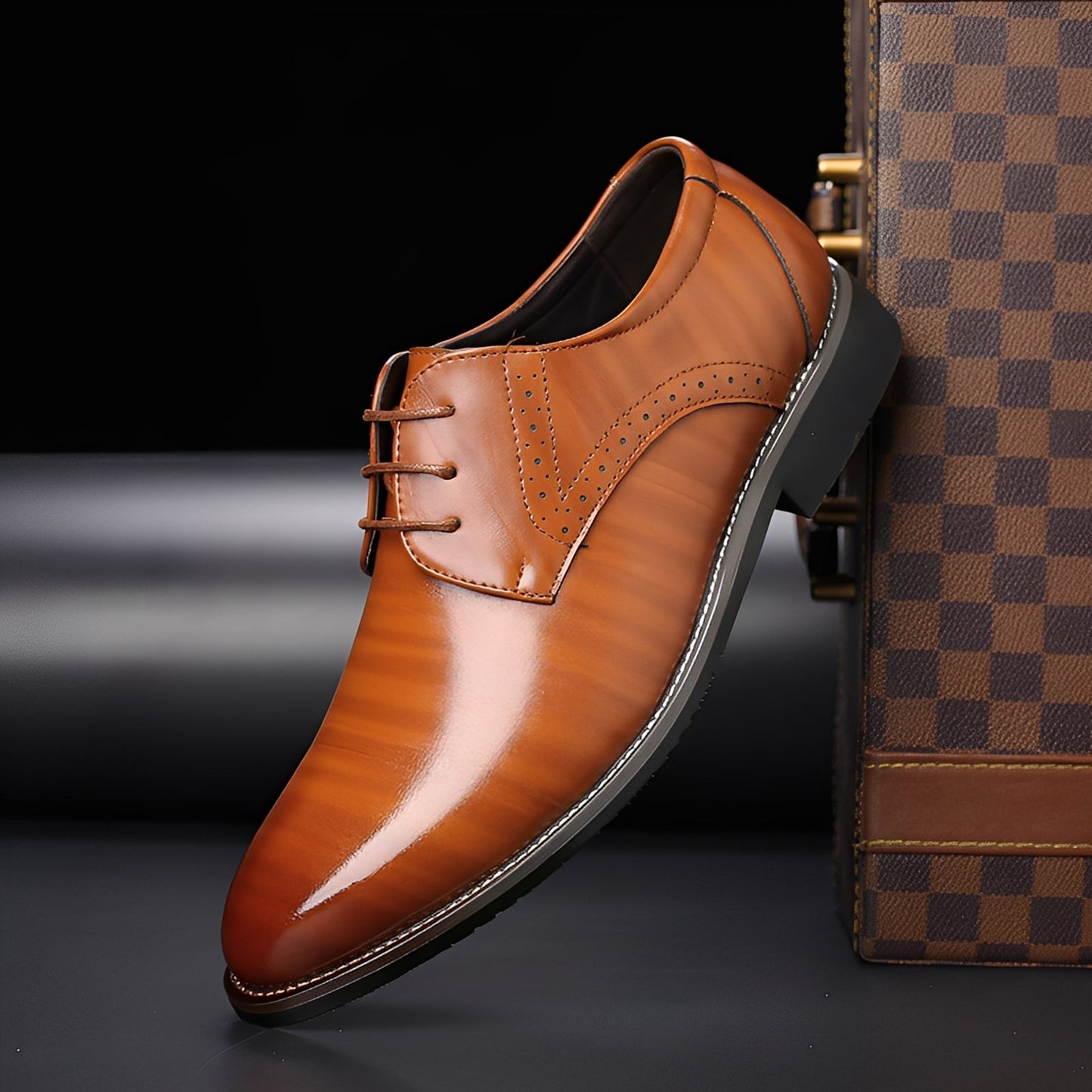 Beckham - Pantofi eleganți cu șiret în stil brogue pentru bărbați
