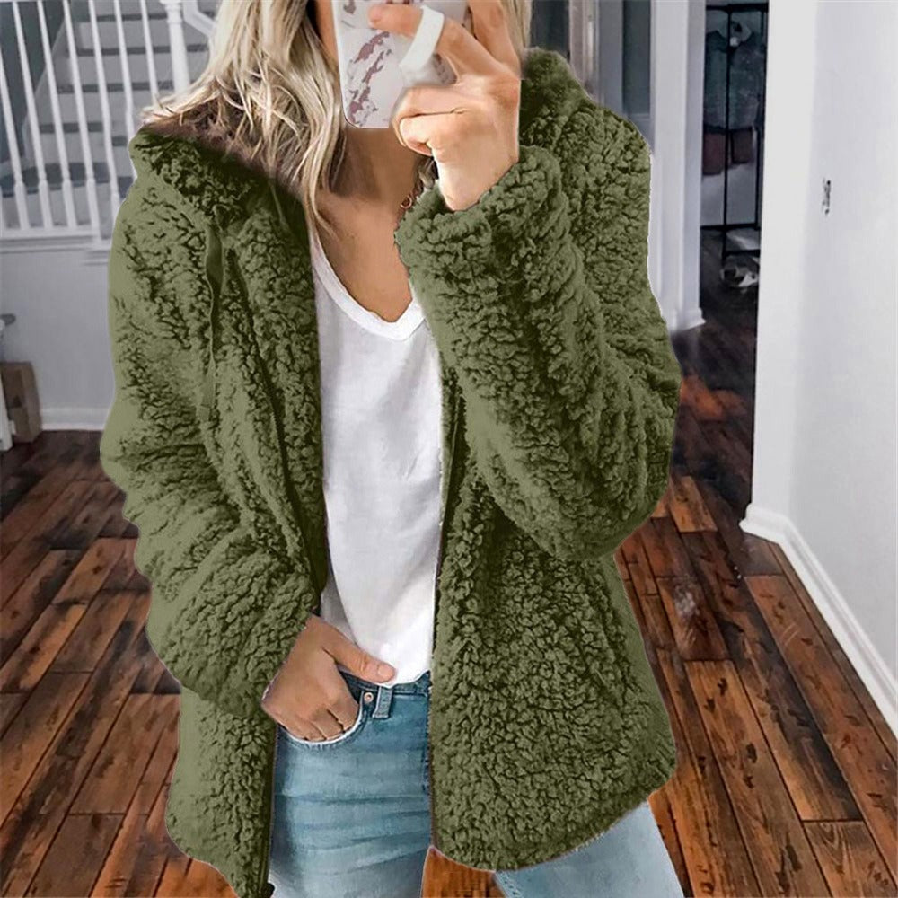 Celandine – Manta de blană teddy cu glugă