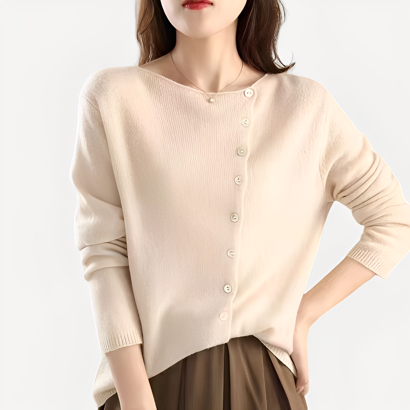 Daria - Cardigan cu un singur rând, călduros și elegant pentru femei