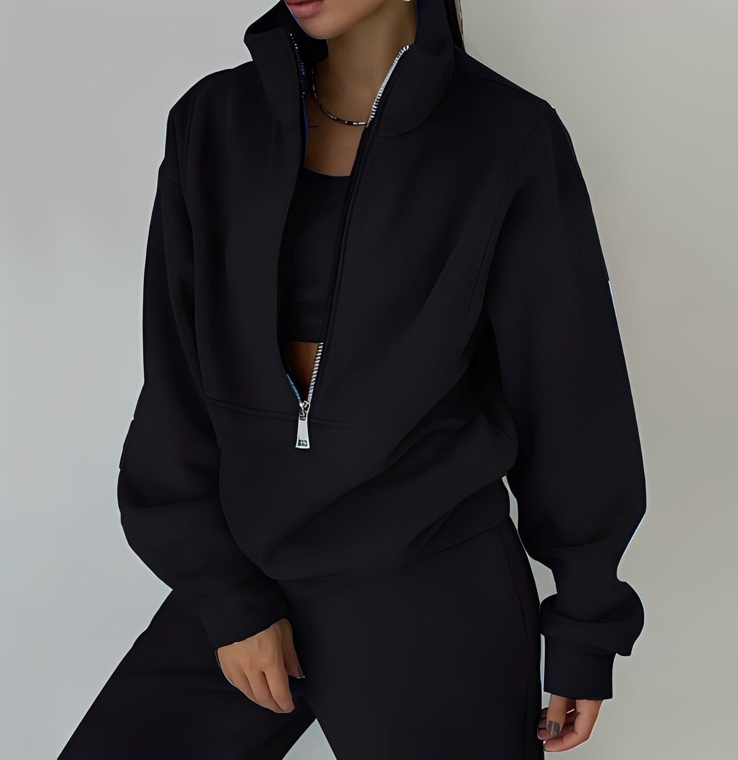 Mélissa - Ansamblu două piese oversize lejer din molleton