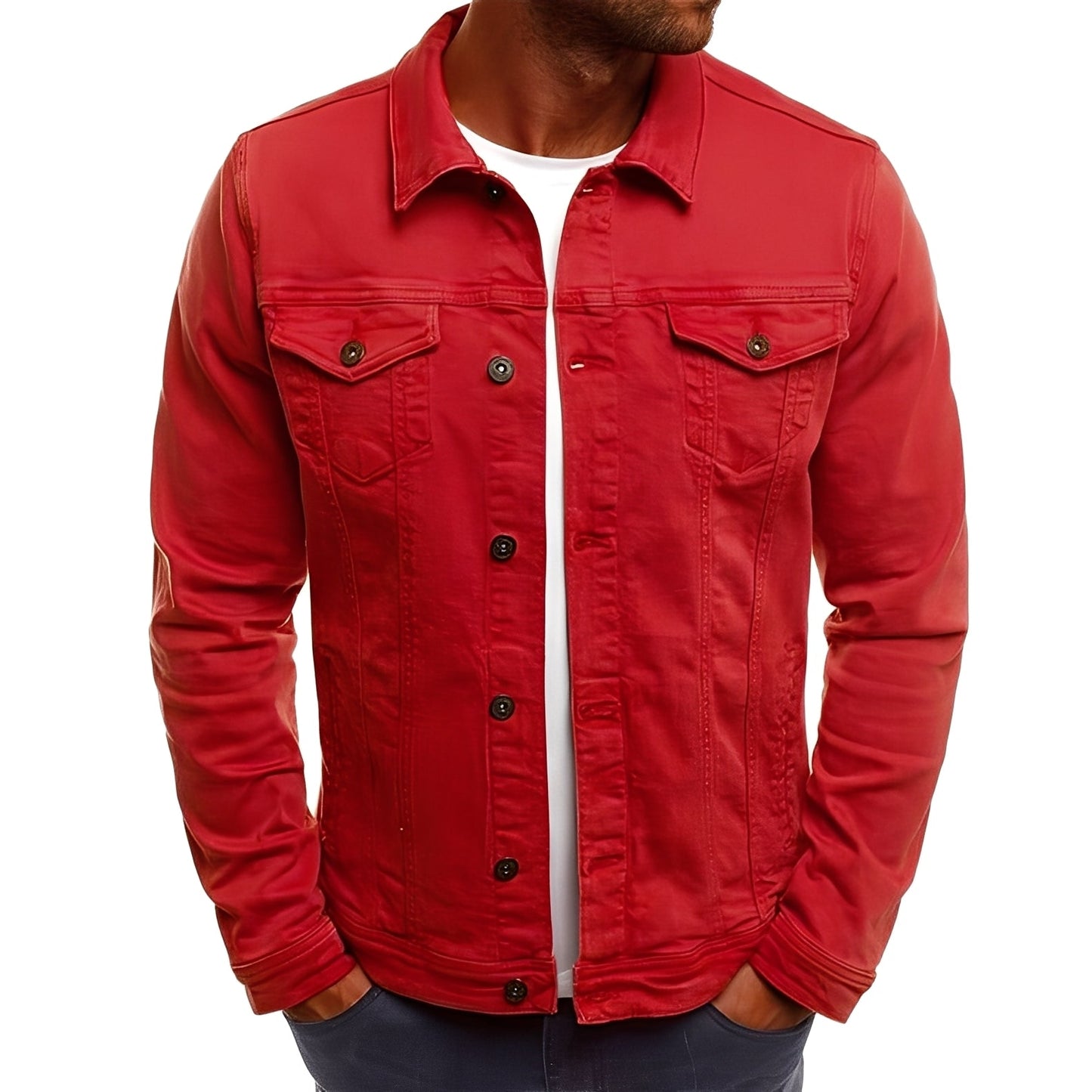 Steven - Jachetă din denim elegantă cu buzunare pentru bărbați