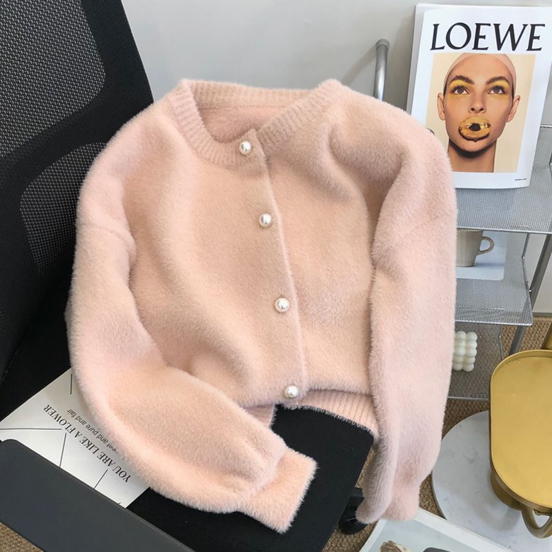 Natille - Cardigan moale din tricot imitație de blană pentru femei