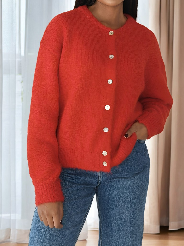 Rowena - Palton vintage de lână cu nasturi pentru femei