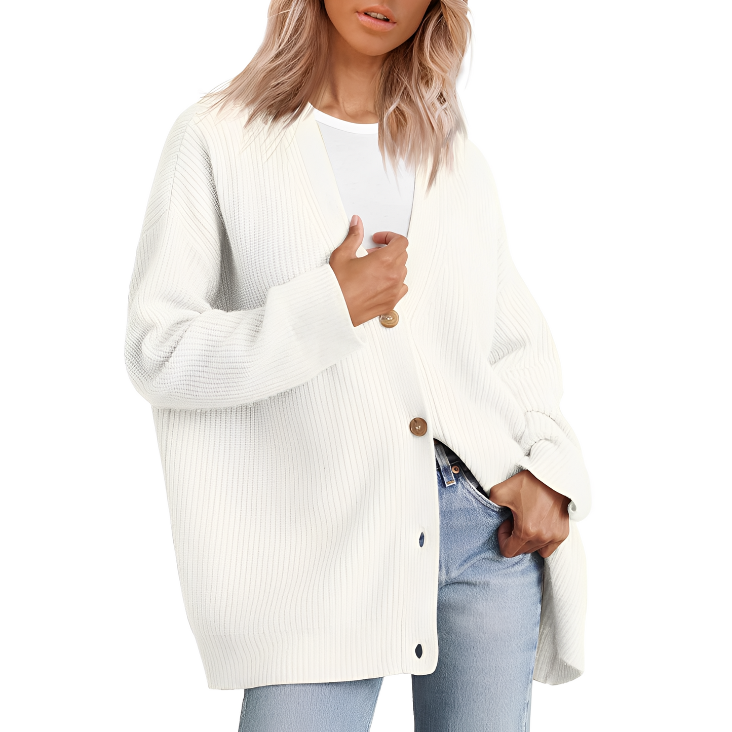 Christal - Cardigan oversize lejer pentru dame