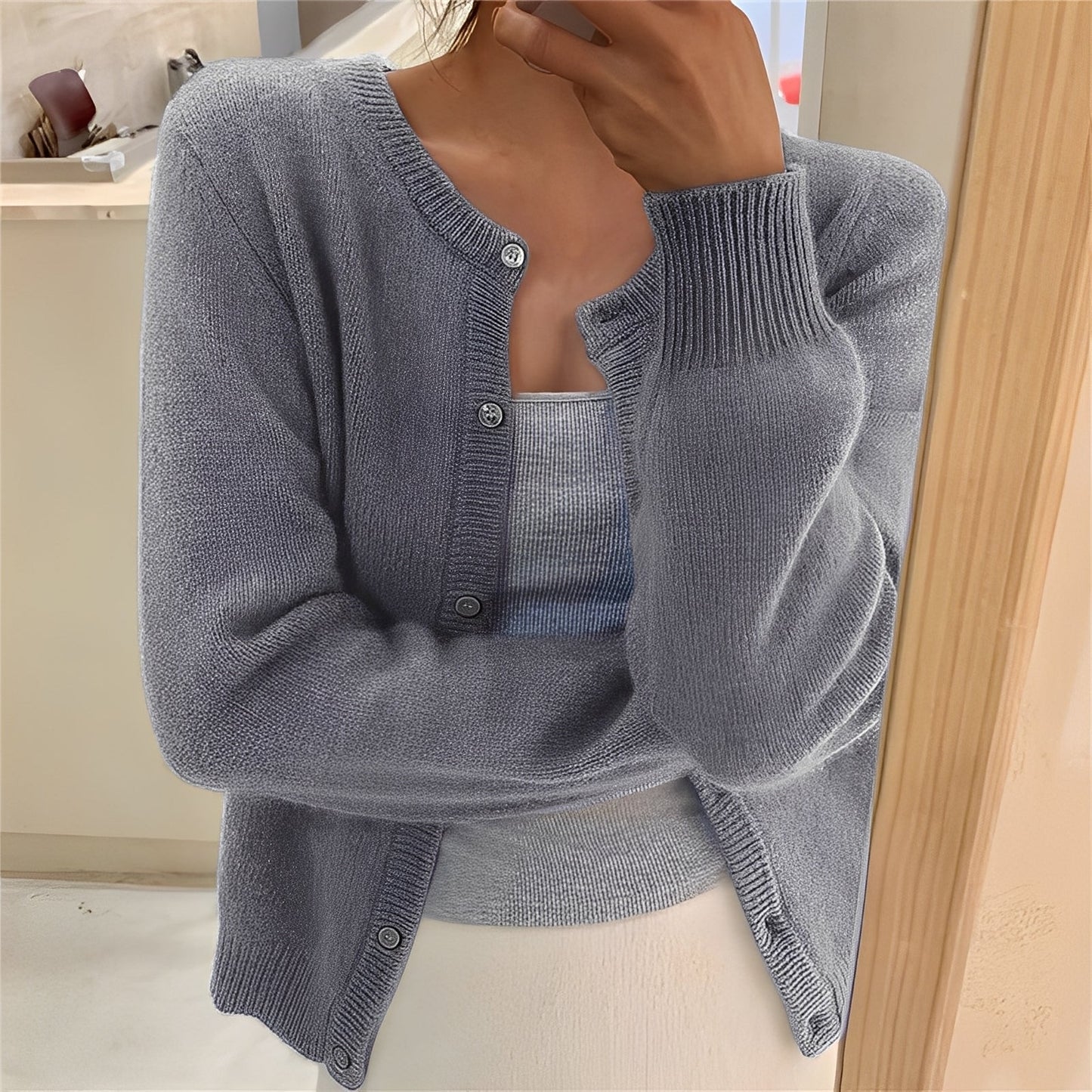 Jaqueline - Cardigan tricotat elegant și simplu pentru femei
