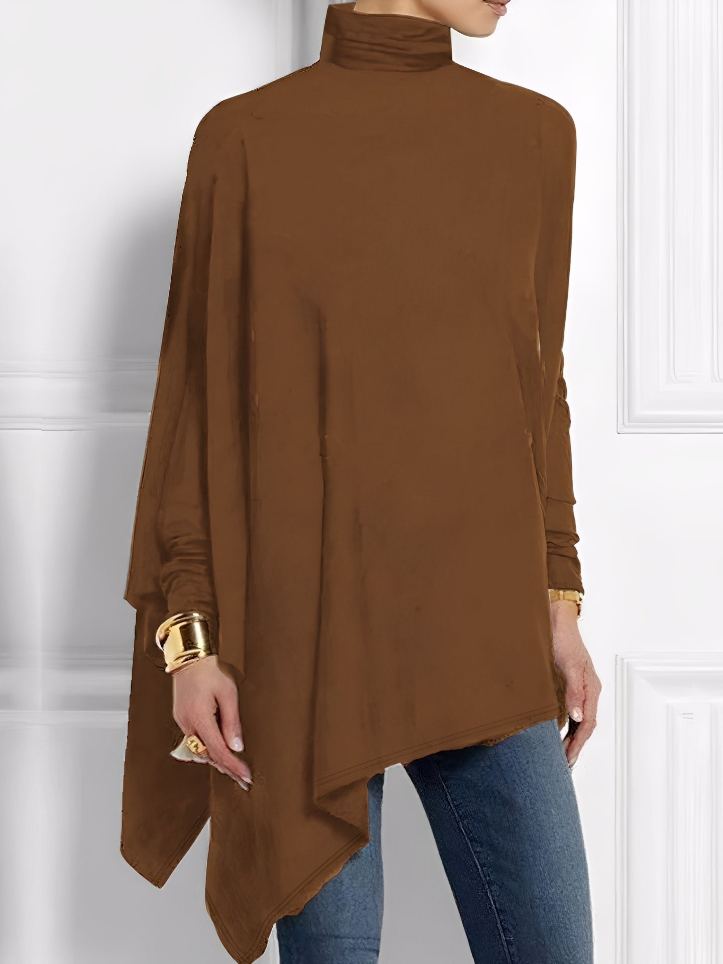 Kalysta - Bluza asimetrică stilată Fleece pentru femei