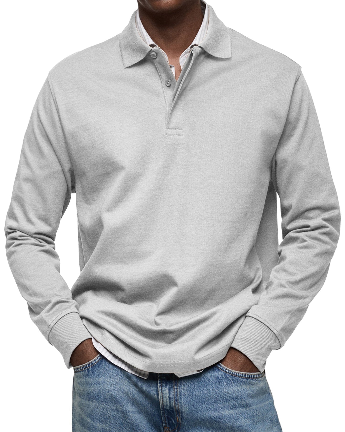 Dewey - Tricou Polo Simpatic cu Mâneci Lungi pentru Bărbați