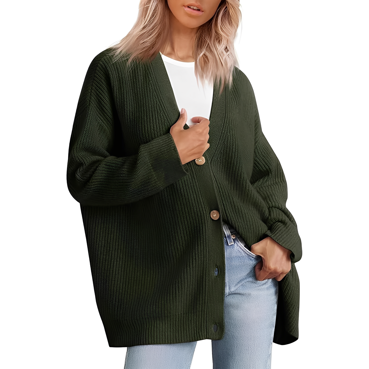 Christal - Cardigan oversize lejer pentru dame