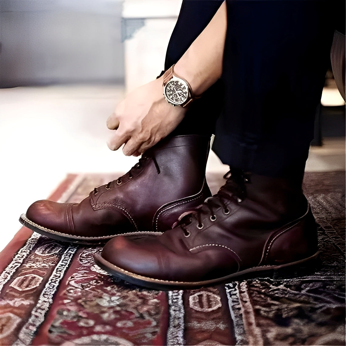 Garrick - Cizme Retro Rezistente din Piele pentru Bărbați
