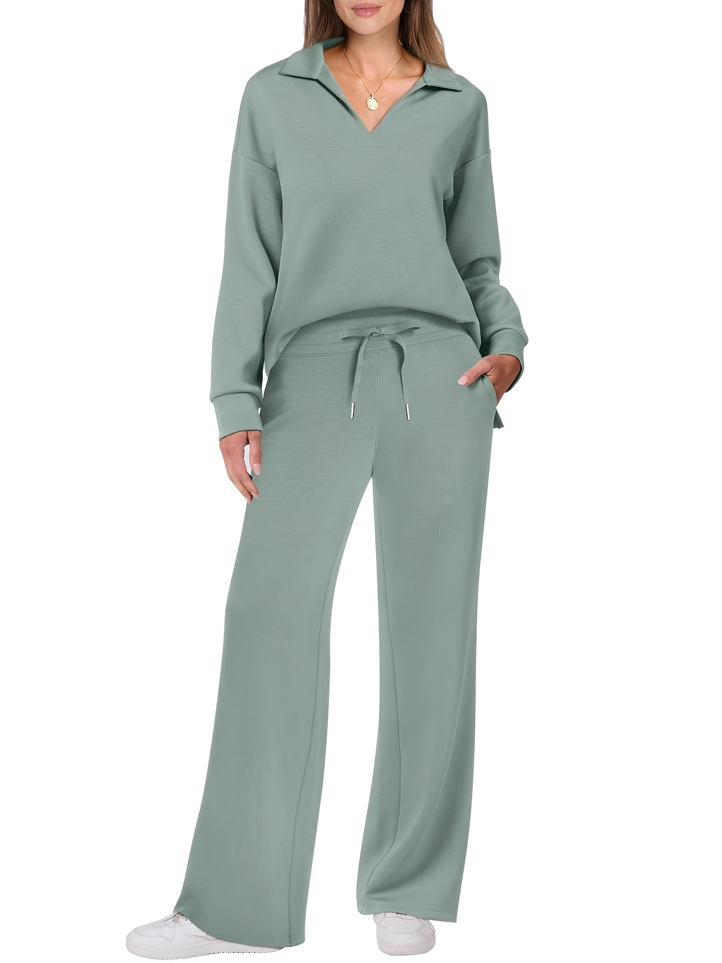 Justina - Set confortabil cu pulover și pantaloni pentru femei