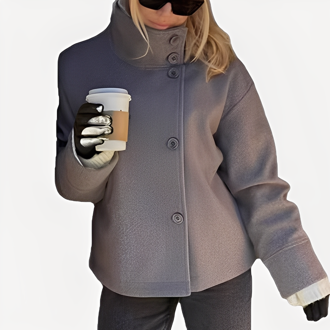 Carolyn - Jachetă de damă sofisticată, cu un rând de nasturi, din lână