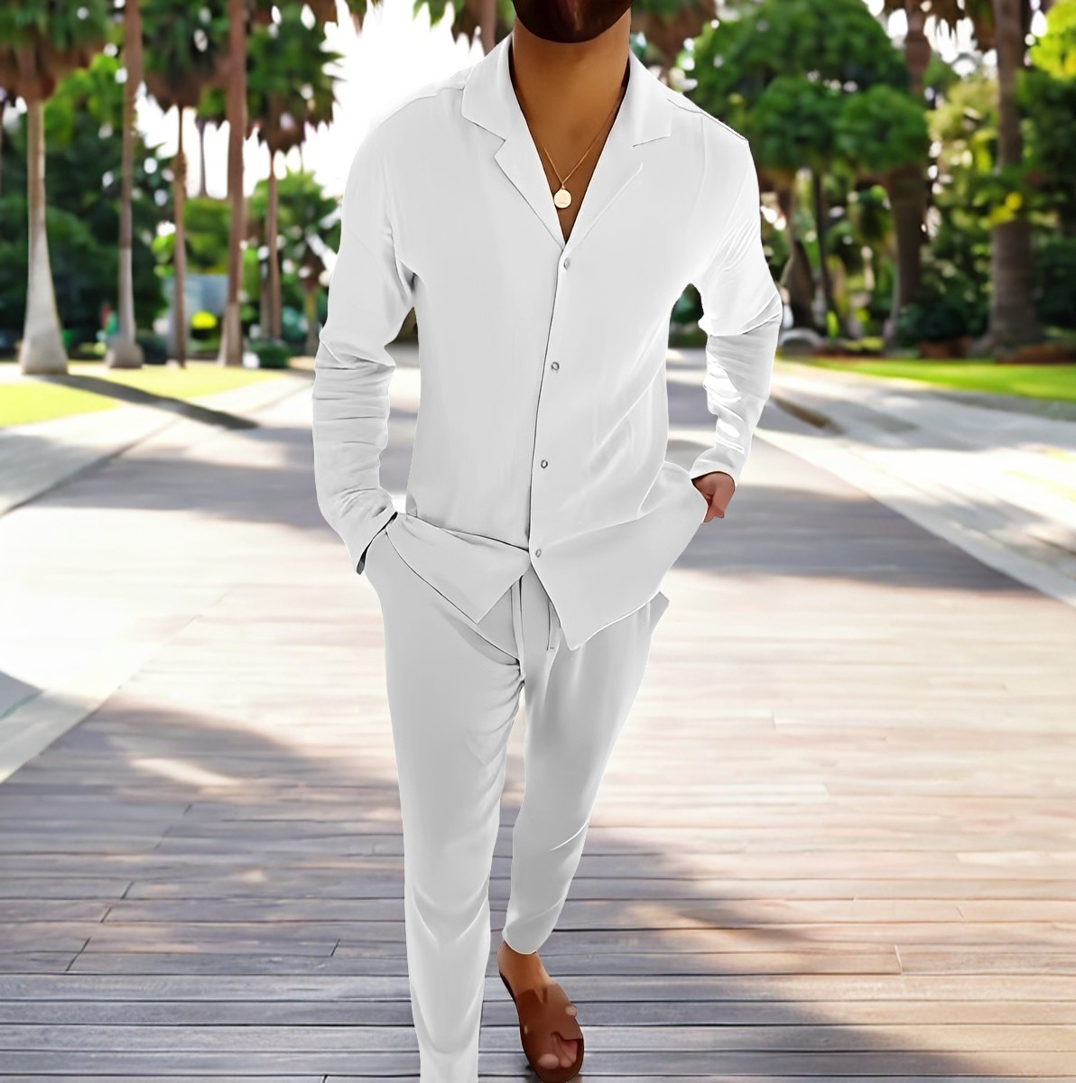 Joel - Set lejer cu un singur rând de nasturi, din două piese pentru bărbați