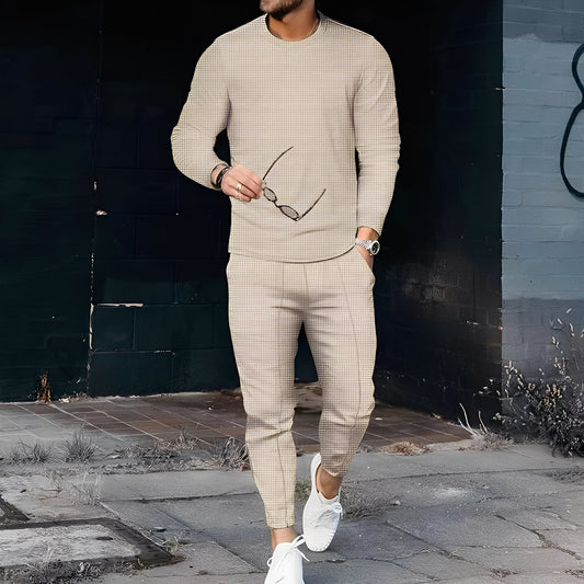 Dillan - Set Bărbați Slim-Fit Relaxat din Material Tip Waffle