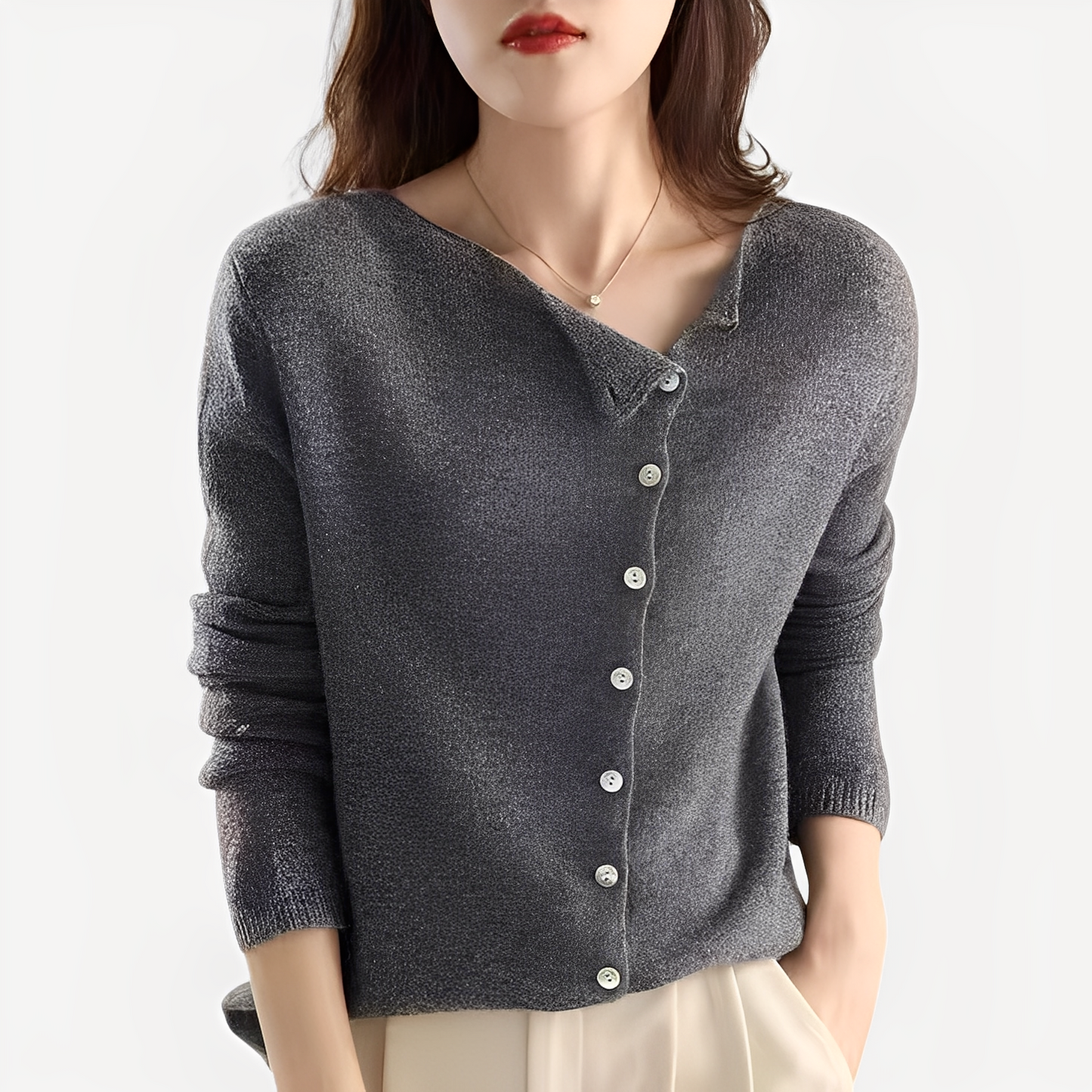 Daria - Cardigan cu un singur rând, călduros și elegant pentru femei