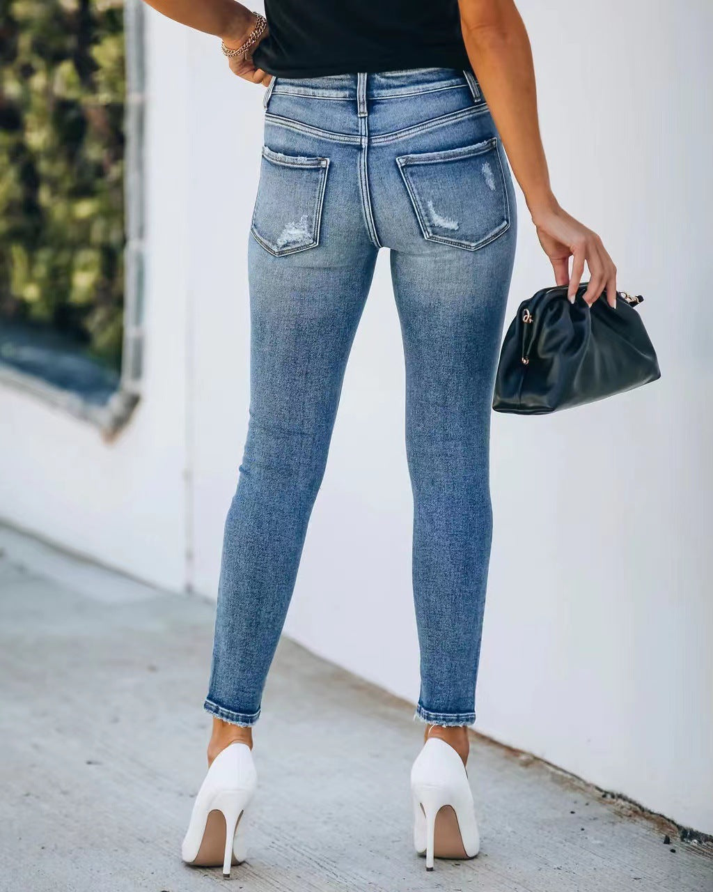 Cyrilla - Blugi Slim-Fit lejeri cu rupturi pentru dame